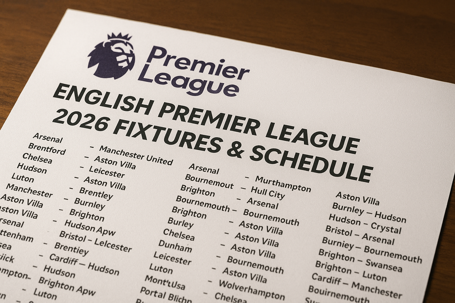 Premier League fixtures 2026/27 Fixtures